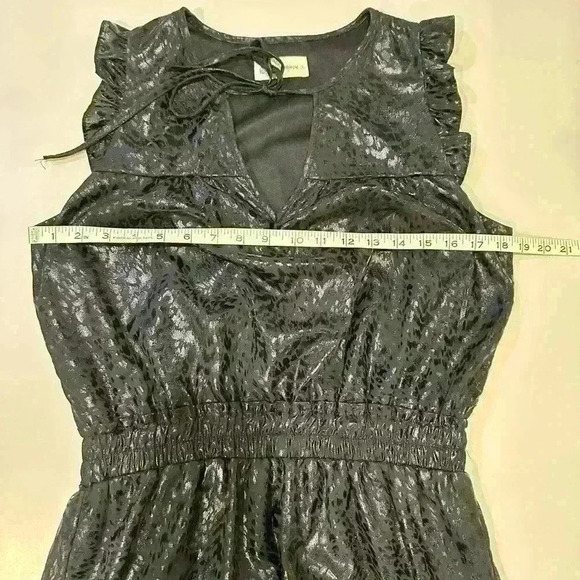 The Impeccable Pig Black Sleeveless Elastic Waist Mini Dress size Small - Picture 4 of 6